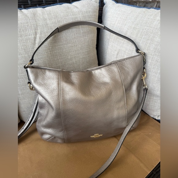 Coach hobo Crossbody bag metallic silver NWOT - Picture 4 of 17